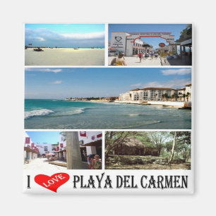 MX - Mexico Playa Del Carmen I Kärlek Collage Mosa Magnet