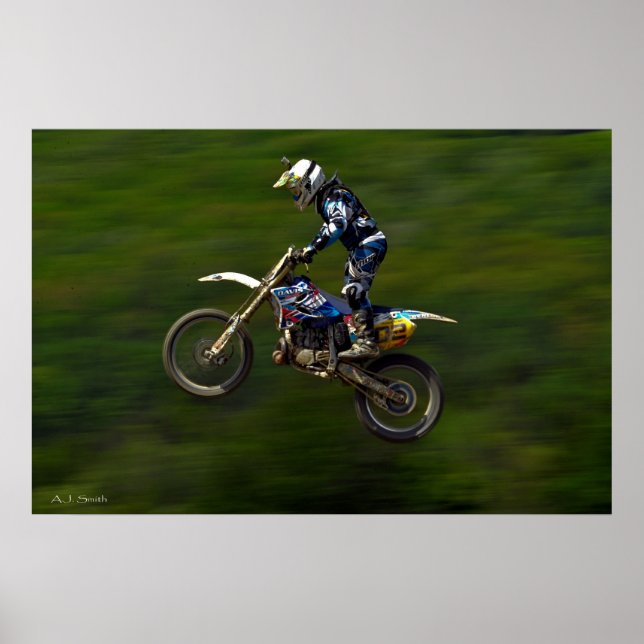 MX motocrossförare får stor luft Poster (Framsidan)