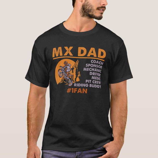 Mx Pappa Dirt Bike Far Motocross Pappa T Shirt (Framsida)