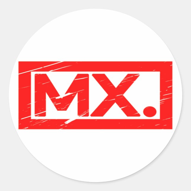 Mx. Stämpel Runt Klistermärke (Framsida)