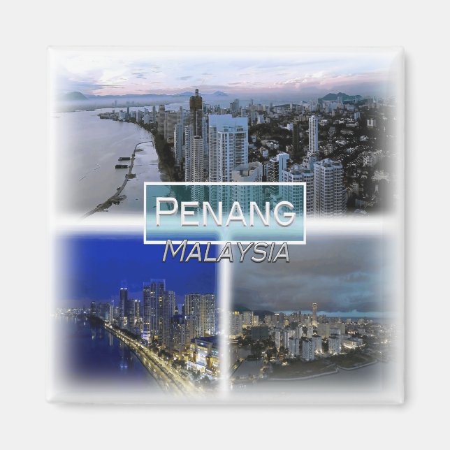 MY0028 Asia, Malaysia, Penang, kylskåp Magnet (Framsidan)