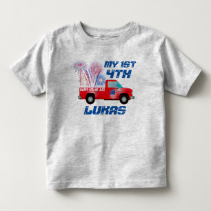 MY 1:E 4:e juli Rött vitt blått Fireworks Lastbil T Shirt