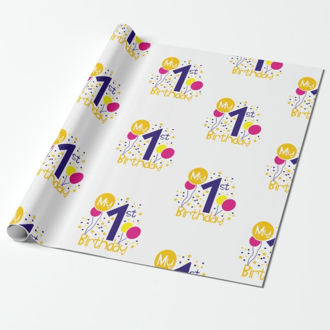 My 1st Birthday  Presentpapper (Utrullad)