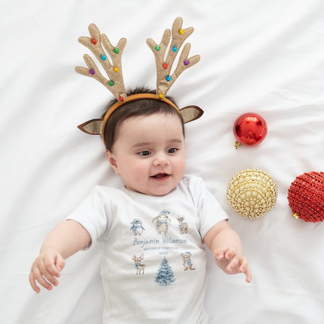 My 1st Christmas Custom Baby Girl Woodland T Shirt (Skapare uppladdad)