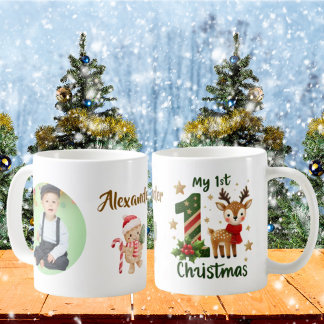 My 1st Christmas Little Reideer Photo Coffee Mug Kaffemugg