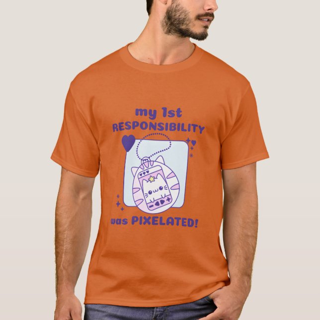 my 1st Responsibility was Pielated Cat Gamer girl T Shirt (Framsida)