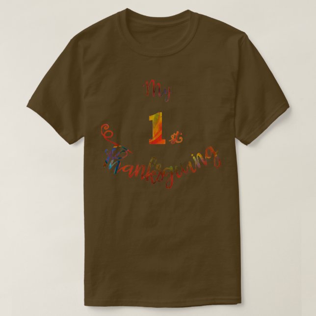 My 1st thanksgiving black background t shirt (Design framsida)