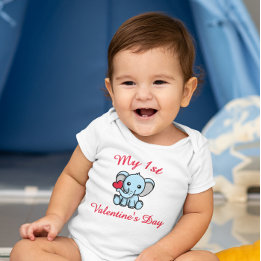 My 1st Valentine’s Day – Cute Elephant With Heart T Shirt