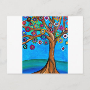 MY ALLY LIVETS TRÄD WHIMSICAL PAINING VYKORT