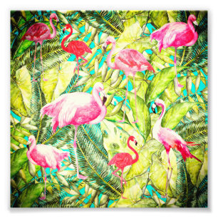 My Aloha Jungle Bird Flamingo Garden Fototryck