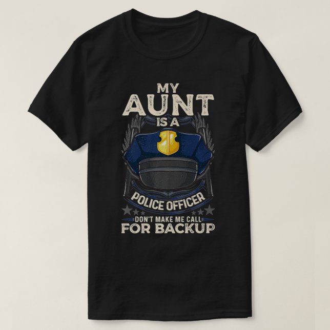 My Aunt Is A Police Officer Proud Cop Aunty Matchi T Shirt (Design framsida)