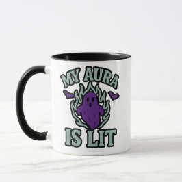 MY AURA ÄR LIT - Funny Halloween Ghost Mugg
