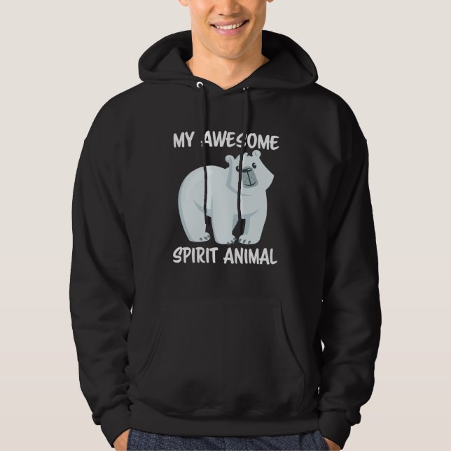 My Awesome Spirit Animal is a Polar Bear Arctic Hoodie (Framsida)