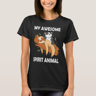My Awesome Spirit Animal Sloth Panda Cute Sweet Sl T Shirt