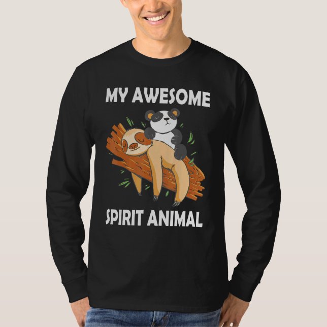 My Awesome Spirit Animal Sloth Panda Cute Sweet Sl T Shirt (Framsida)