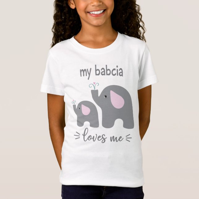My Babcia Kärlek Me - Elephant Shirt för barn T Shirt (Framsida)