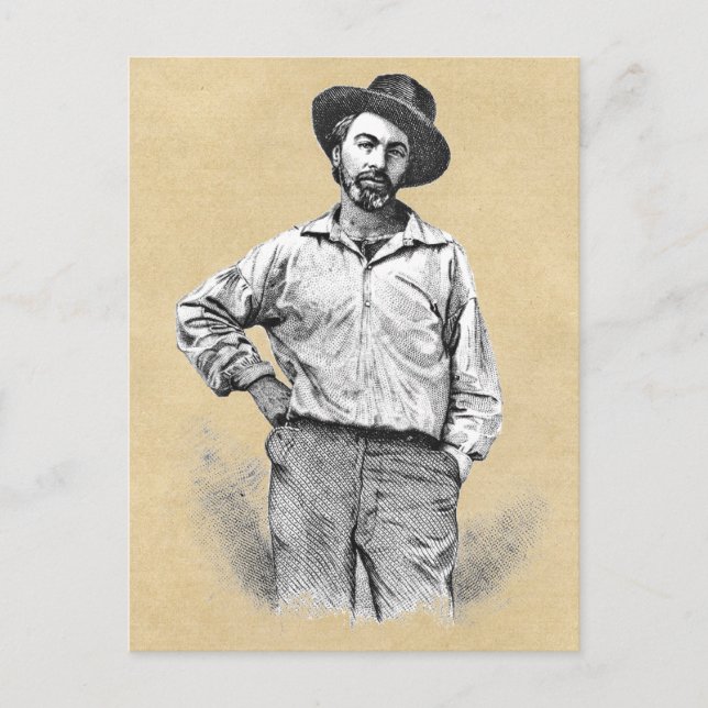 "My Barbaric Yawp" Walt Whitman Quote Vykort (Framsida)