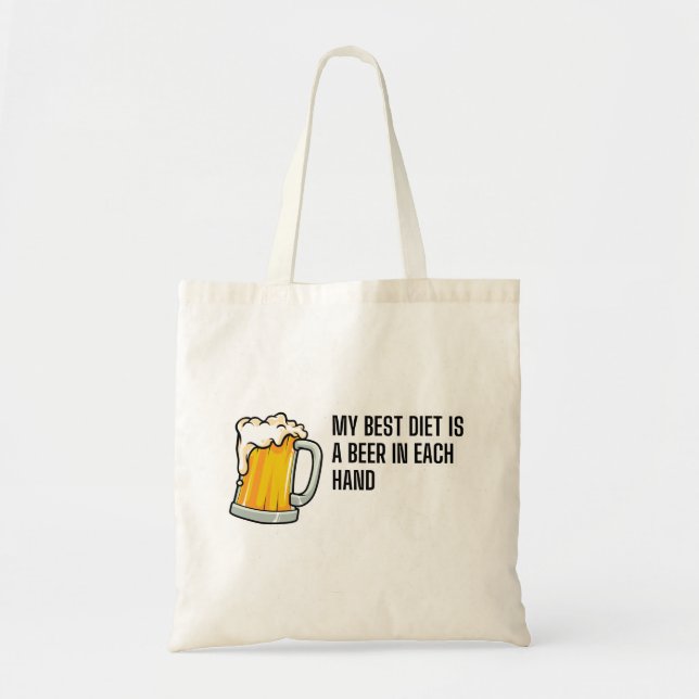 My Best Diet Is A Beer – Funny Drinking Gift Tygkasse (Framsidan)
