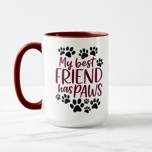 My Best Friend Has Paws | Cute Dog Lover Combo Mug Mugg (Vänster)
