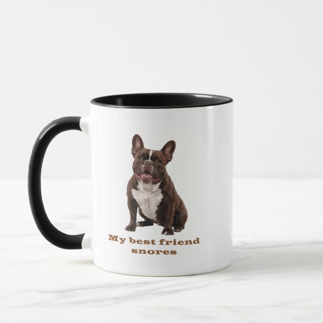 My Best Friend Snores – French Bulldog Brown Mug Mugg (Vänster)