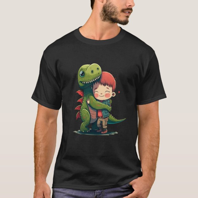 My best friend the dinosaur dinosaur hug t shirt (Framsida)