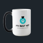 My Best Vet Appreciation Coffee Mug Magisk Mugg<br><div class="desc">Show your gratitude for the world's best animal doctor with this 'My Best Vet' coffee mug. Featuring a professional veterinary clinic design with a paw print and heart, this durable ceramic mug is perfect for coffee, tea, or hot cocoa. It makes an excellent appreciation gift for veterinarians, vet techs, and...</div>