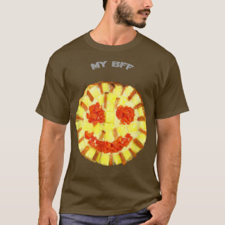 My Bff Smiling Pizza Yummy Funny Food Humor 2402 T Shirt