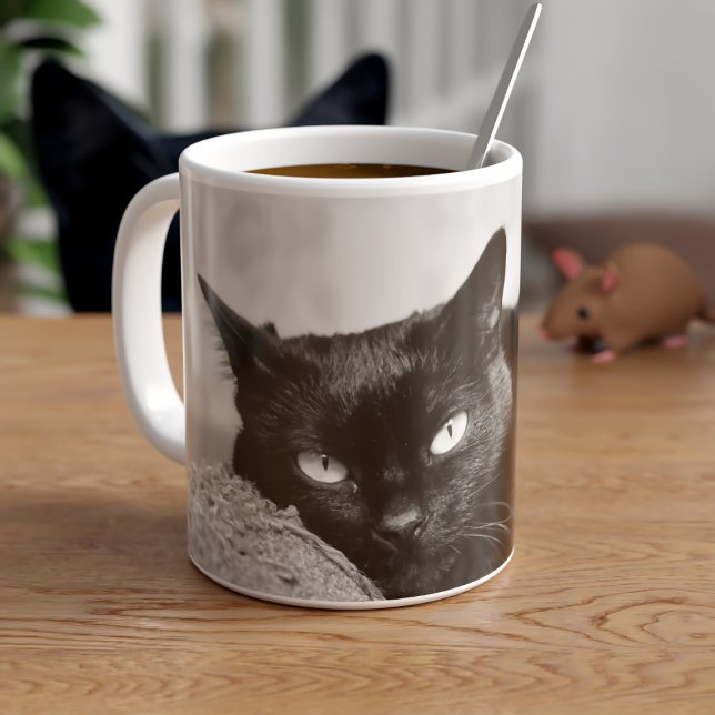 My Black Cat Photo Mugg (Upload your best friend's photo and add their name (or yours))