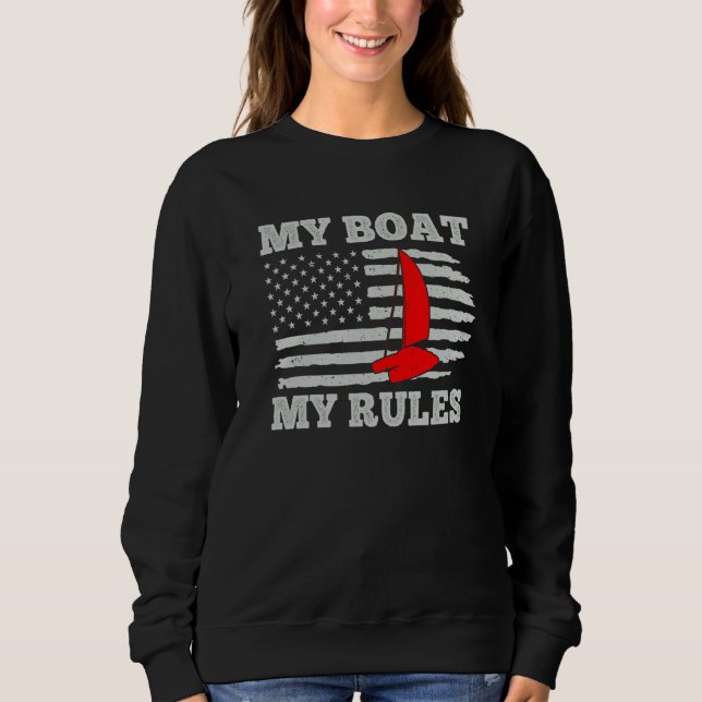 My Boat My Rules Catamaran Captain T Shirt (Framsida)