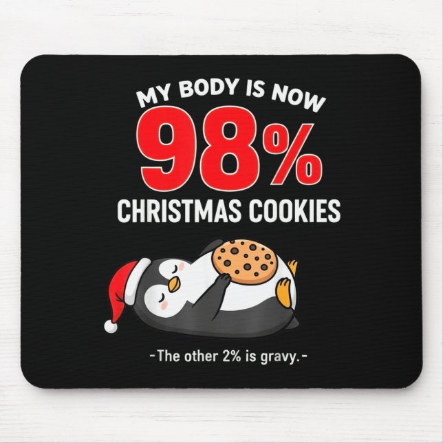 My Body Is 98% Christmas Cookies Funny Penguin Paj Musmatta (Framsidan)