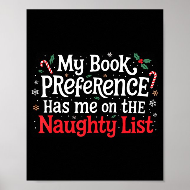 My Book Preference Naughty List Readers Funny Chri Poster (Framsidan)