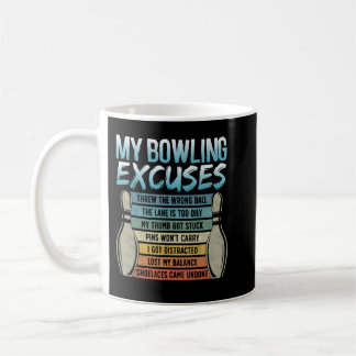 My Bowling Excuses Retro Vintage Ten Pin Funny Bow Kaffemugg