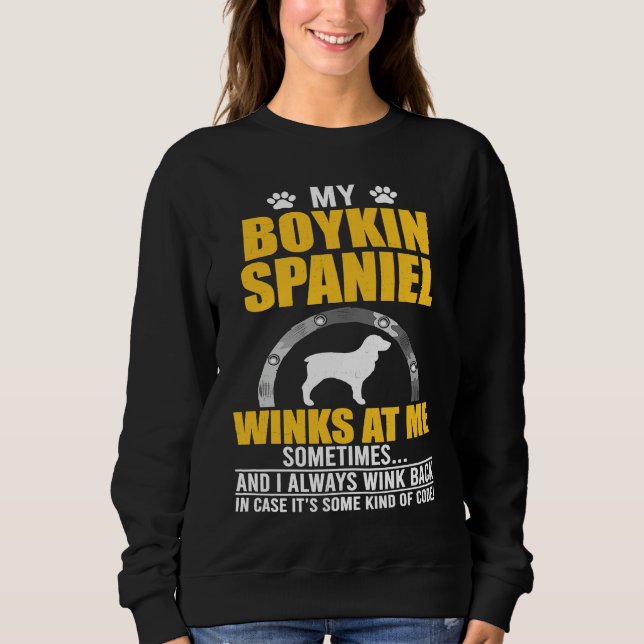My Boykin Spaniel Winks At me Dog Owner T Shirt (Framsida)