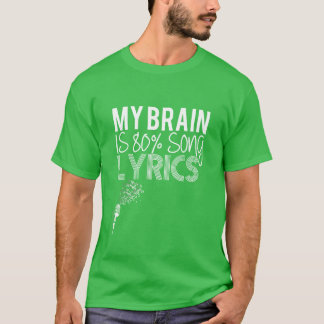 My brain is 80 song lyrics boy t shirt