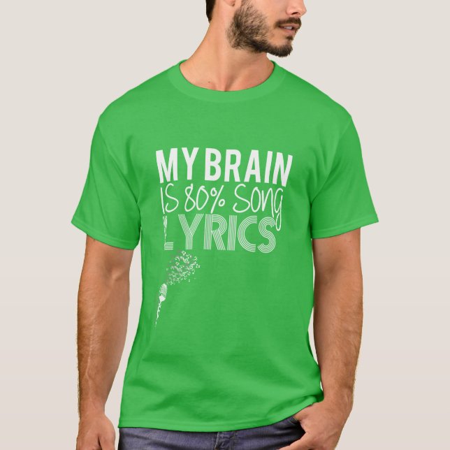My brain is 80 song lyrics boy t shirt (Framsida)