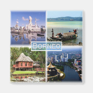 MY Brunei - Indonesien - Borneo - Mosque Omar Ali Magnet