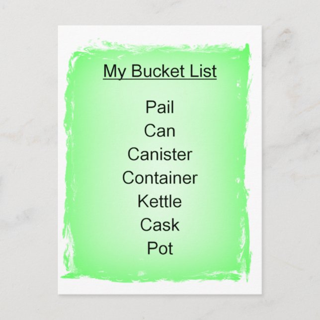 My Bucket List Vykort (Framsida)