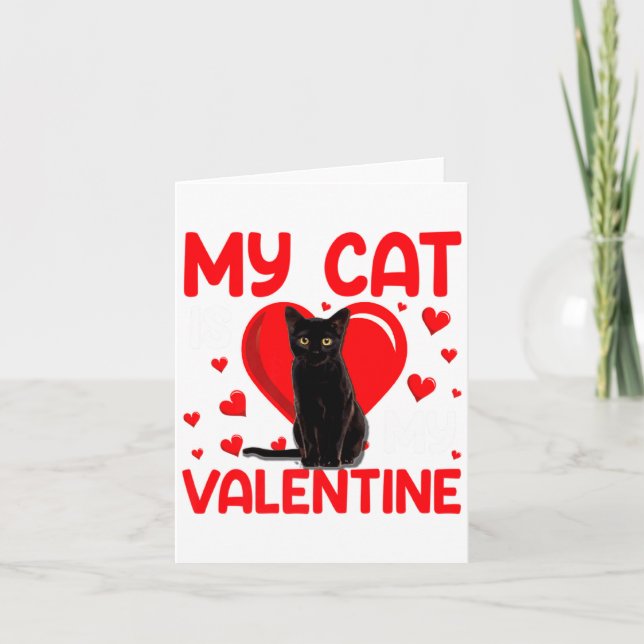 My Cat Is My Valentine Paw Heart Cat Owner Valenti Kort (Framsida)