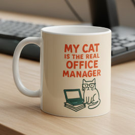 My Cat Real Office Manager – Funny Work From home Kaffemugg