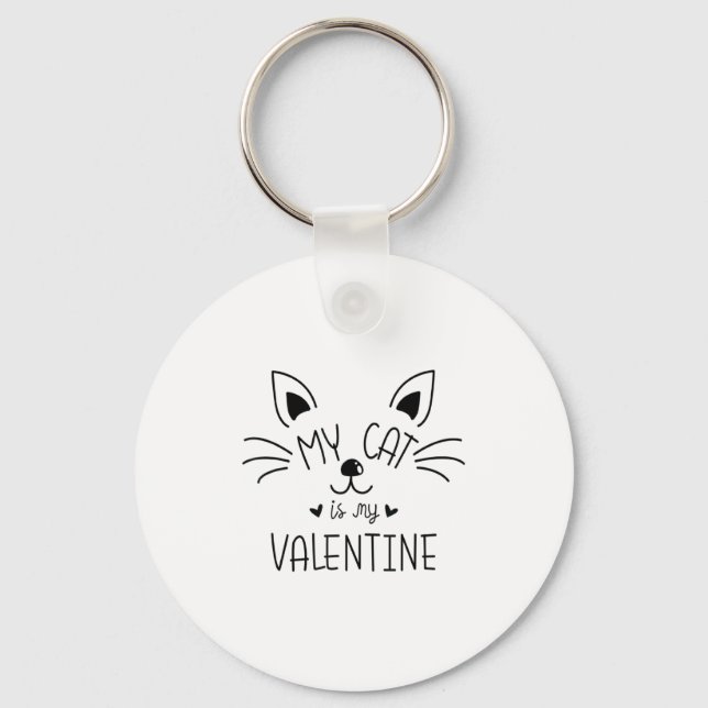My Cats Are My Valentine Cat Valentines Day 1  Nyckelring (Framsida)