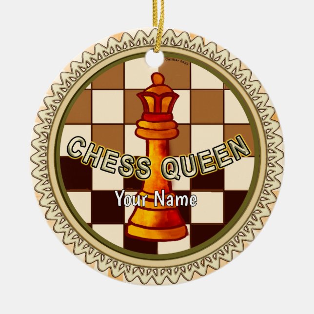 My Chess Queen  Julgransprydnad Keramik (Framsidan)