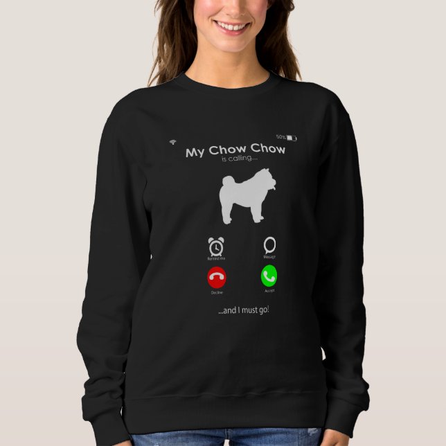 My Chow Chow is Calling, and I Must Go Premium T Shirt (Framsida)