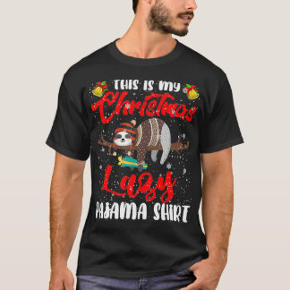 My Christmas Lazy Pajama Santa Sloth Animal Lover T Shirt