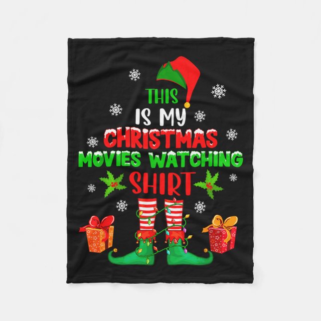 My Christmas Movies Watching Shirt Cute Elf Costum Fleecefilt (Framsidan)