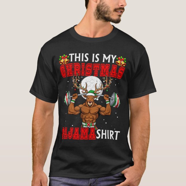 My Christmas Pajama Shirt Reindeer Muscle Weightli T Shirt (Framsida)