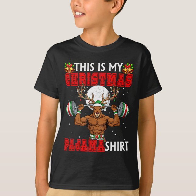 My Christmas Pajama Shirt Reindeer Muscle Weightli T Shirt (Framsida)