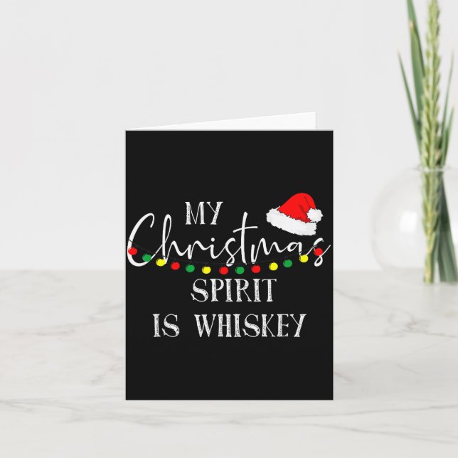 My Christmas Srit Is Whiskey Liquor Drinker Christ Kort (Framsida)