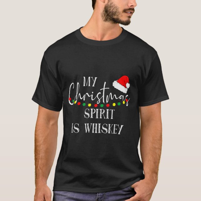 My Christmas Srit Is Whiskey Liquor Drinker Christ T Shirt (Framsida)