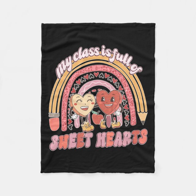 My Cl Is Full Of Sweet Hearts Teacher Valentine  Fleecefilt (Framsidan)