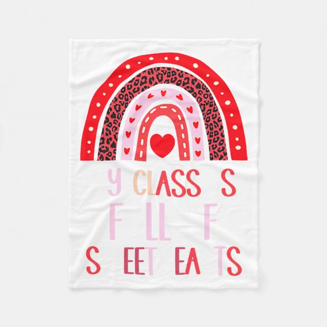 My Cl Is Full Of Sweethearts Teacher Valentines  Fleecefilt (Framsidan)